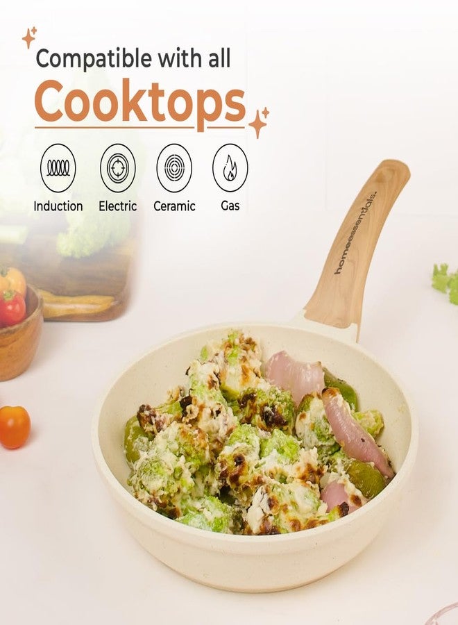 Home Essentials HomeEssentials Non Stick Maifan Frying Pan with Lid - Egg Fry Pan | Induction Base | 5 Layer Non Stick Cookware | Medical Stone | Dishwasher Safe (24CM, 2L, Maifan Stone Pan) - Image 3